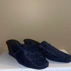 blue lace shoes